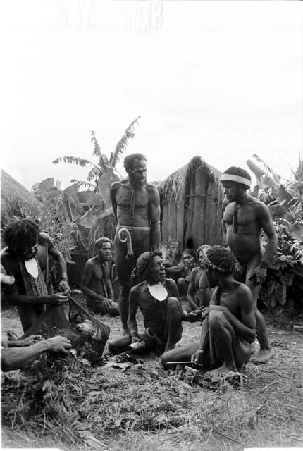 Wali, Milika, Pumika and others cooking a pig for the feast given by Wali and Wereklowé in Wuperainma I