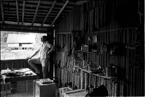 Dr. A. A. Gerbrands at a window of his house at Ammanamgai