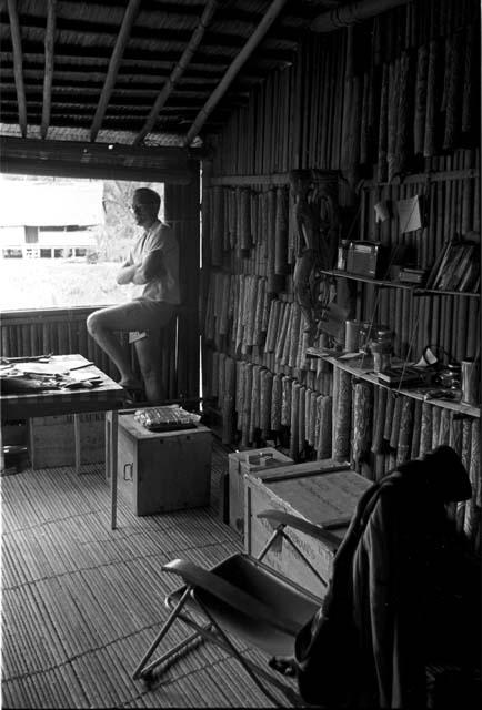 Dr. A. A. Gerbrands at a window of his house at Ammanamgai