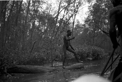 Portrait of a paddler resting in a mangrove swamp