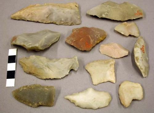 Chipped stone projectile points, irregular