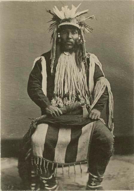 Studio portrait of Apache man