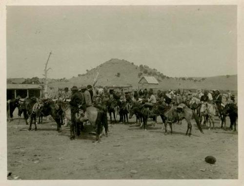 Navajos at well, Ganado Chicken Pull