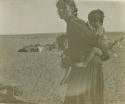 Navajo woman and her two children near Awatovi