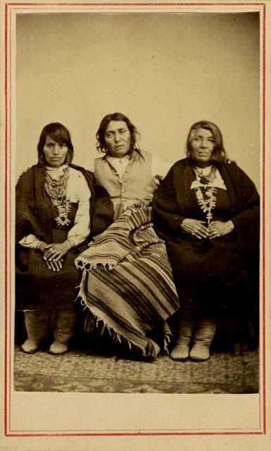 Wife, son and daughter in law of the chief of the Pueblo of Isleta