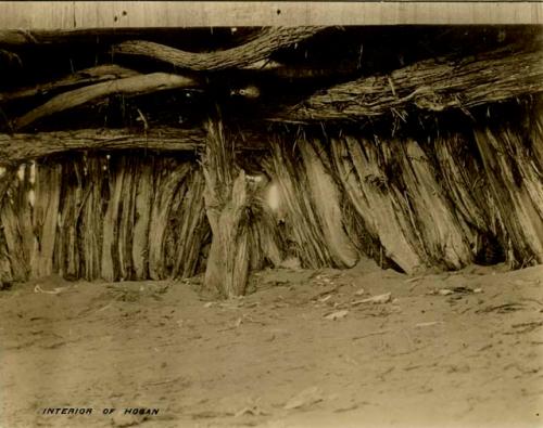 Interior of Navajo hogan