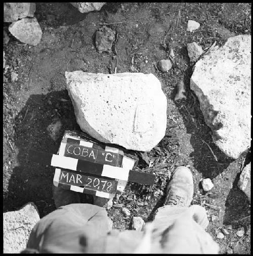 Fragments of Stela 18 at Coba