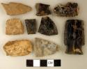 Chipped stone, biface fragments; projectile point, corner-notched