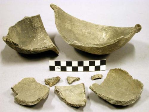 Ceramic sherds, shell temper, possibly not all of same vessel