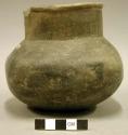 Ceramic vessel, lip around rim, square base