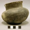 Ceramic vessel, short flared neck, punctate at rim