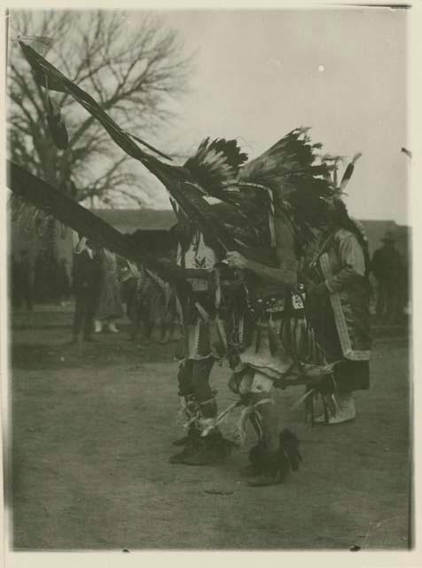 One shot in series depicting stages in Comanche dance