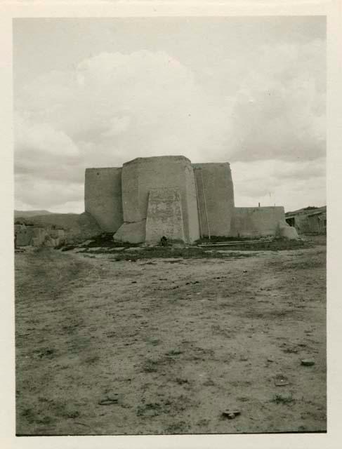 Rear of old church. Rancho de Taos