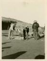 Narciso La Chappa, Manuel Duro, Antonio Merces. Eagle dance at Mesa grande Mission