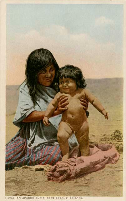 Color reproduction of woman and child.