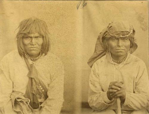 Portrait of two Apache Mojave Indians