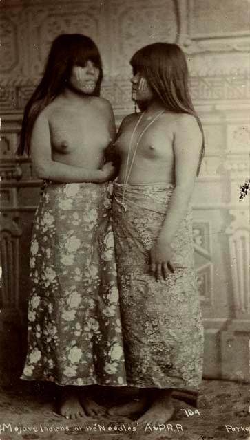 Studio full-length portrait of two women