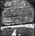 Lower step of Hieroglyphic Stairway 3 of Structure 44 at Yaxchilan