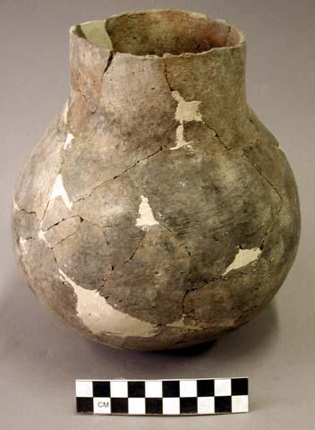 Undecorated pottery jar