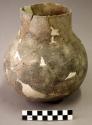 Ceramic complete jar, straight neck, round base
