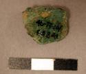 Mineral nodule. irregular block. green, for pigment. copper carbonate. 1.9 x 1.6