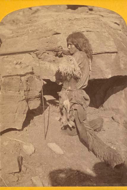 The Hunter. U-Ai-Nu-Int tribe living on Rio Virgen in Southern Utah