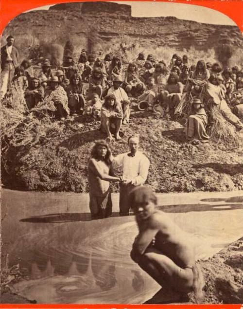 Baptism of 130 Indians of the Shebit Nation at St. George by the Mormons
