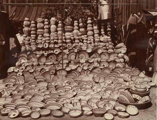 Part of collection of 1800 Chemhuevi baskets owned by F.K. Amman of Needles, CA