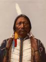 Colored portrait of Buckskin Charlie, sub-chief of Utes