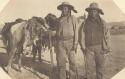 Chief McCook at left of Deer Hunter with load of meat