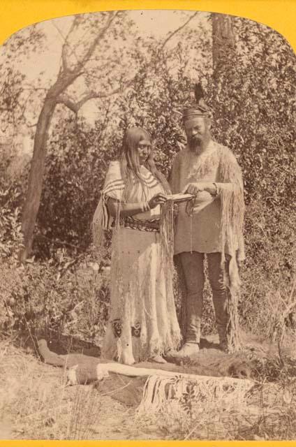 Ute woman and John Wesley Powell