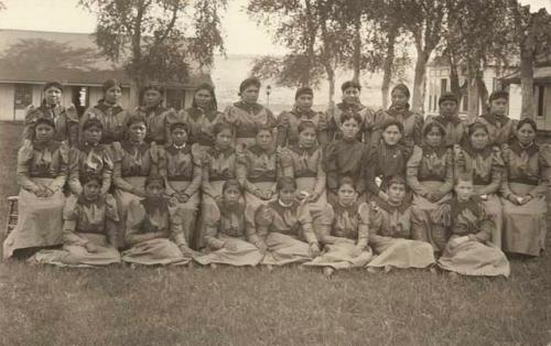 Group of young women at day or boarding school