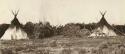 Bannock Indian Camp - two tents and wagon