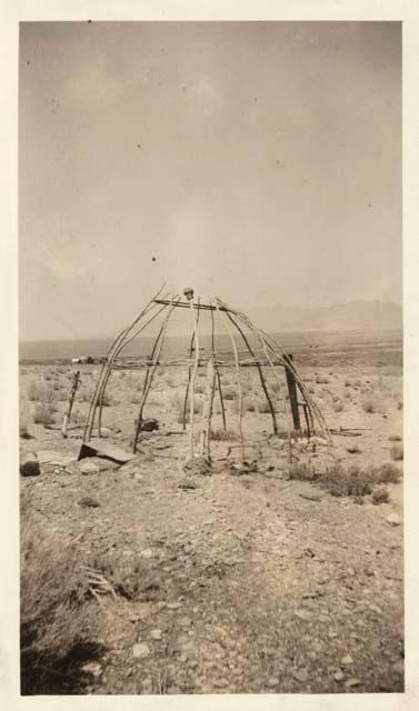 Frame of house at Pyramid Lake