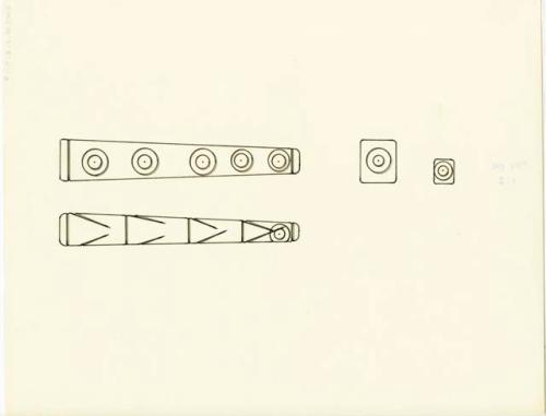 Drawing of ivory gaming sticks