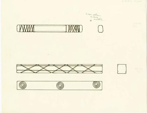 Drawing of ivory gaming sticks