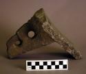 Fragment of stone metate.  Part of 20/24144.  6 1/4"h