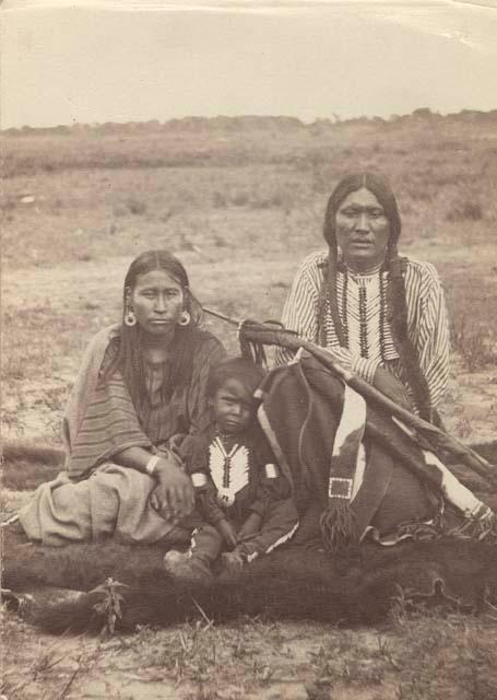 Chief Powder Face, his wife, and their son