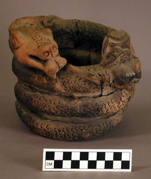 Coiled snake, terracotta