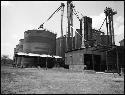 Abandoned rice storage silos