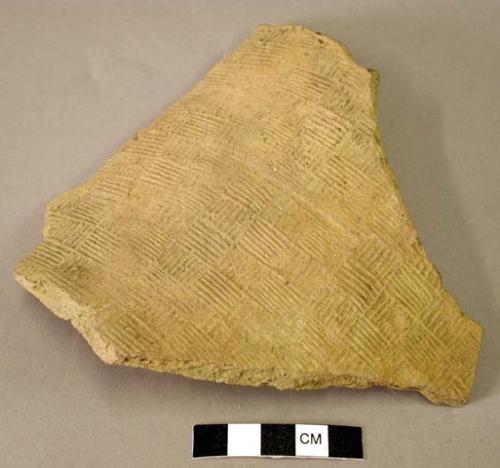 Ceramic rim sherd, linear stamped