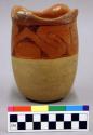 Ceramic vessel, polychrome with scalloped rim, geometric design