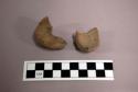 Ceramic, earthenware partial vessel sherds, possible miniature, undecorated