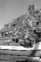 Helicopters landing on Acropolis at Edzna