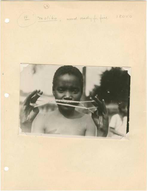 String figures from the Beligian Congo mounted on paper with Davidson's notes.