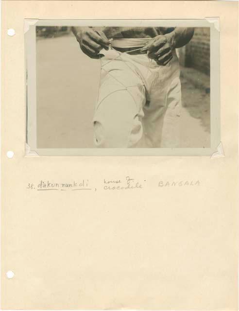 String figures from the Beligian Congo mounted on paper with Davidson's notes.