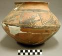 Restorable san bernardino black-on-pink pottery jar