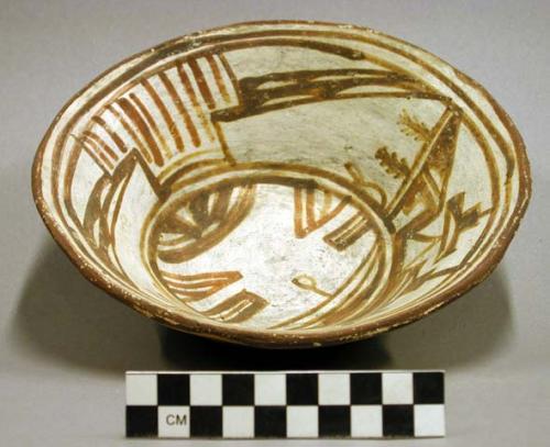 Early modern Hopi polychrome pottery bowl