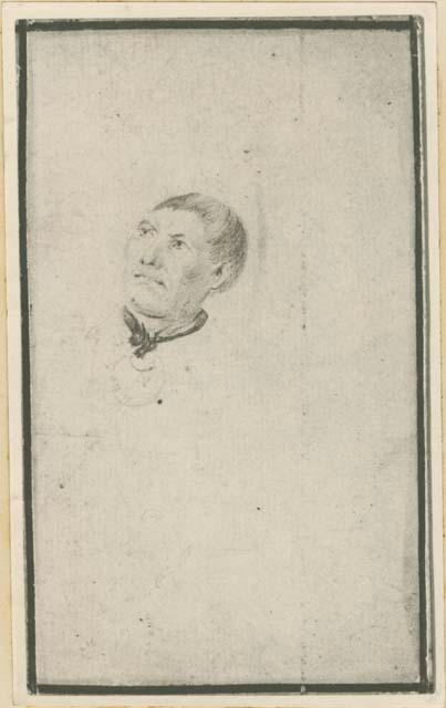 Photostat of drawing by Henry Hamilton - man looking upwards