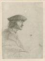 Photostat of a drawing by Henry Hamilton. Man's profile.